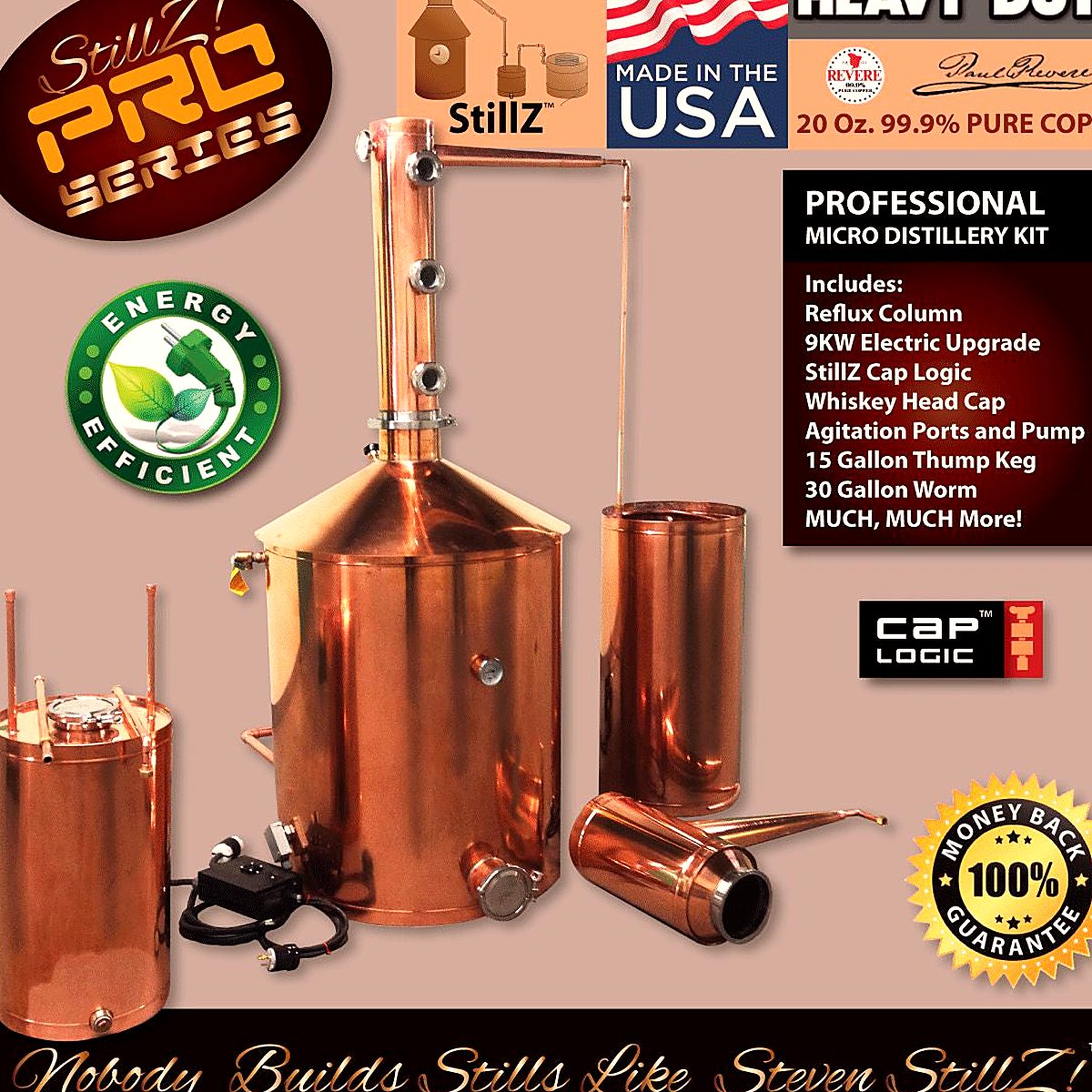 100 Gallon Copper Still Complete Micro Distillery Kit, Commercial