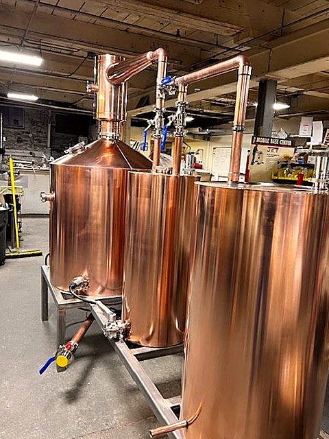 250 Gallon Copper Pot Still - 16 Gauge TIG-Welded Copper
