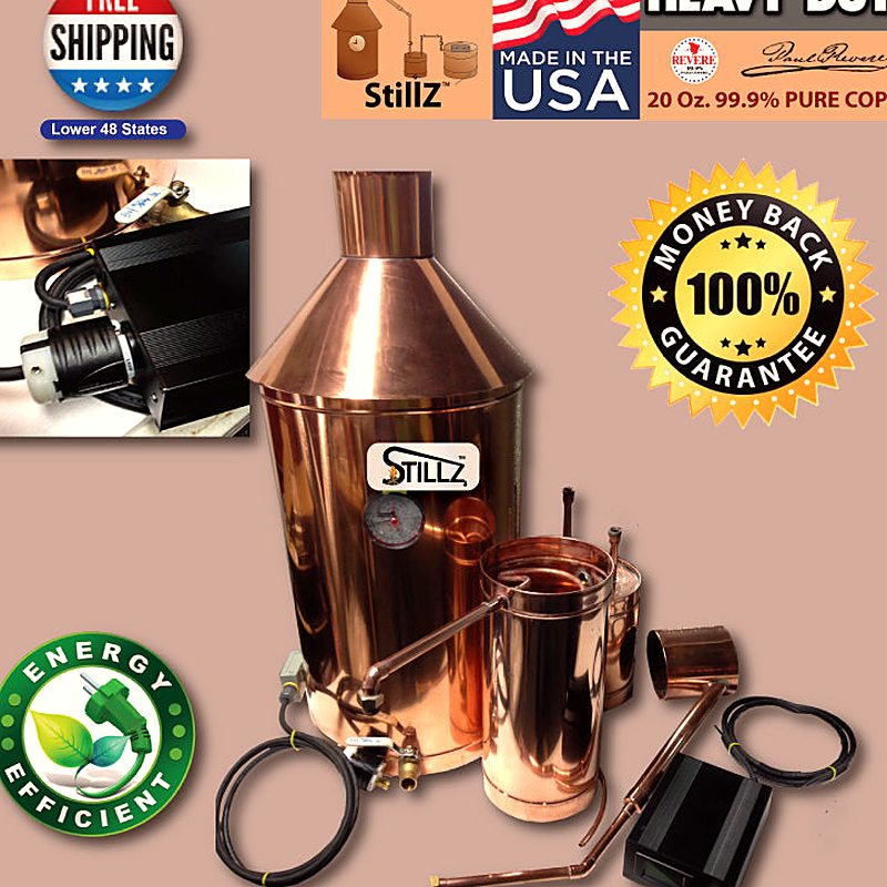 20 Gallon Electric Copper Moonshine Still, 220VAC 20A Controller