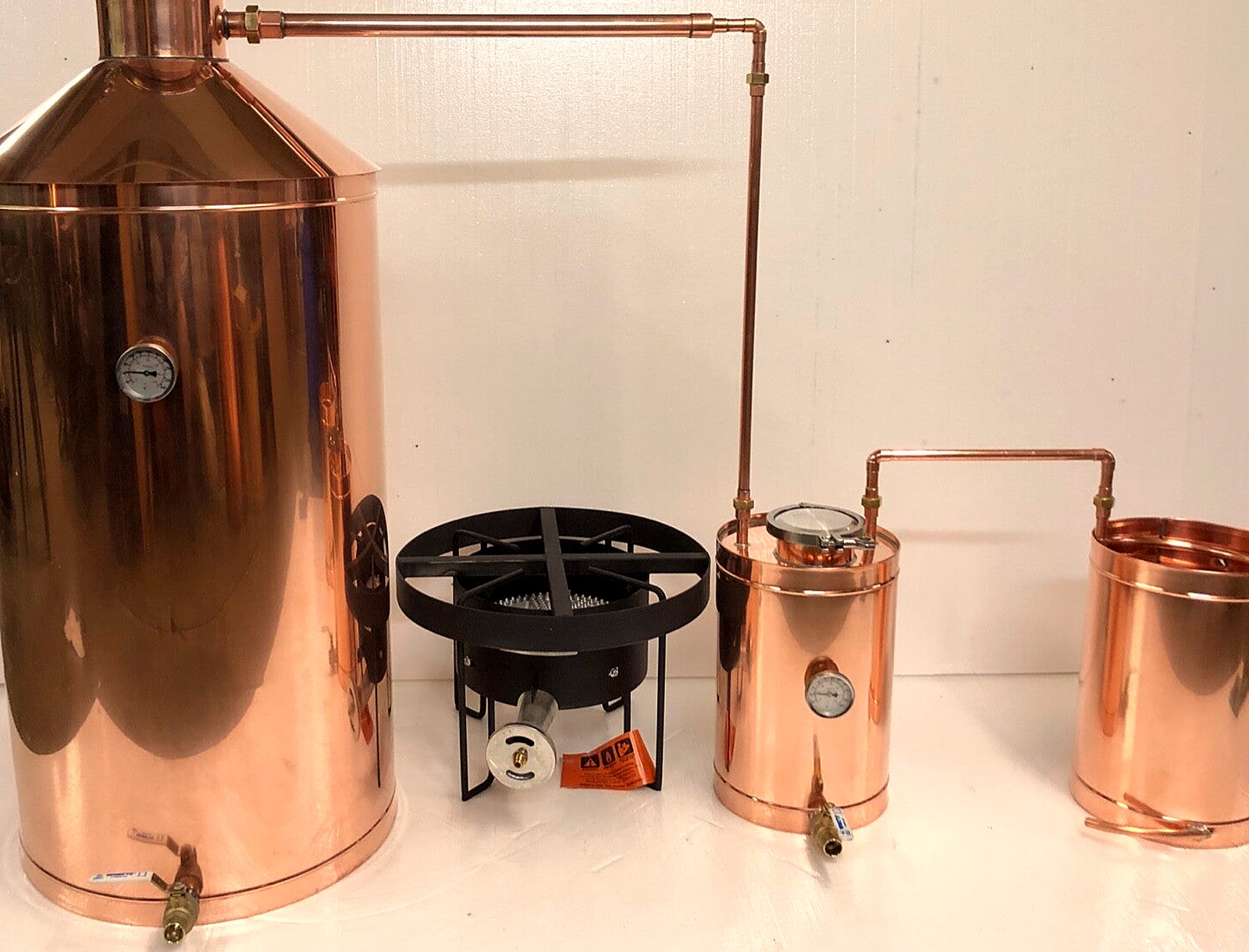 50 Gallon Copper Moonshine Still with 220,000 BTU Propane Burner